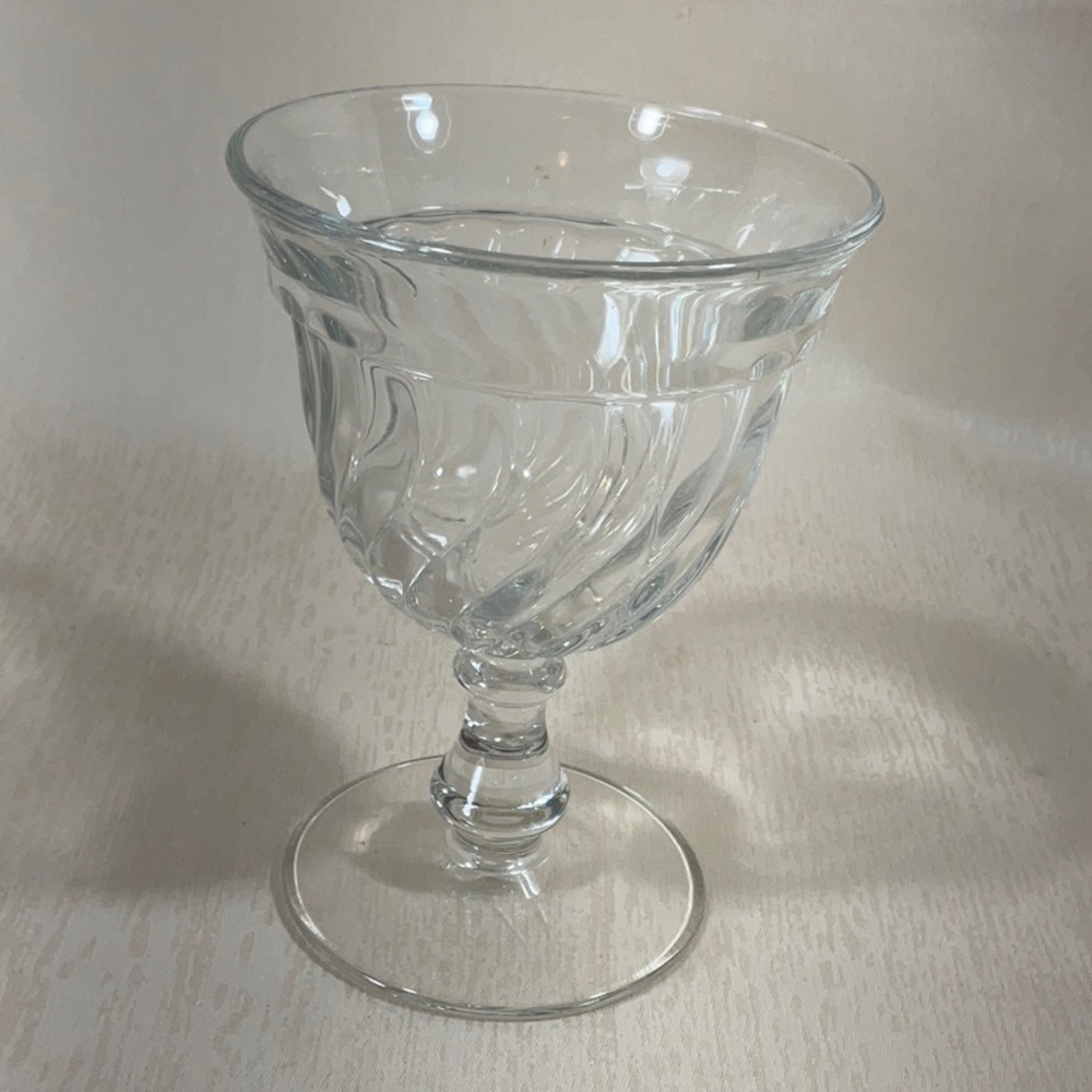Fostoria Colony Heavy Swirl Pattern Clear Glass Goblet